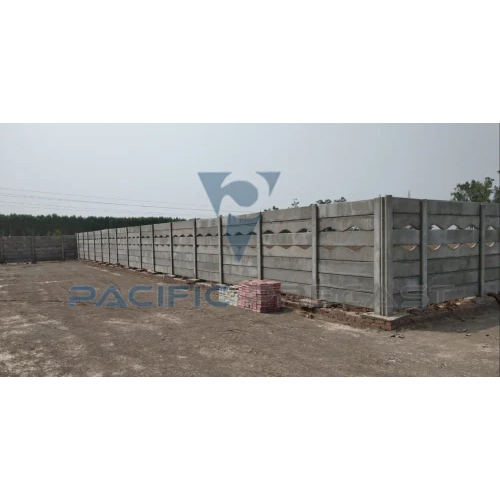 Precast Compound Wall - Rcc, Slab 2100mm X 300mm X 50mm, Column 150mm X 150mm, Grey | Eco Friendly, External Boundary Wall, Uses Ht Steel