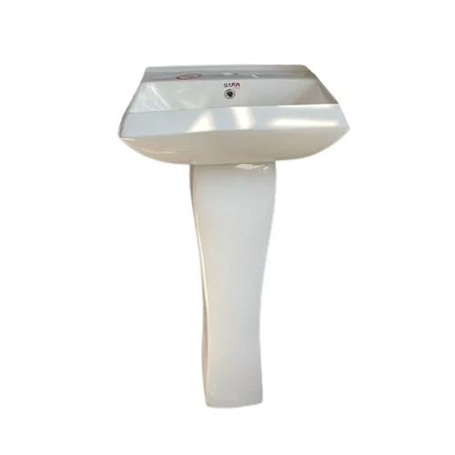 व्हाइट स्टार सिरेमिक पेडस्टल वॉश बेसिन