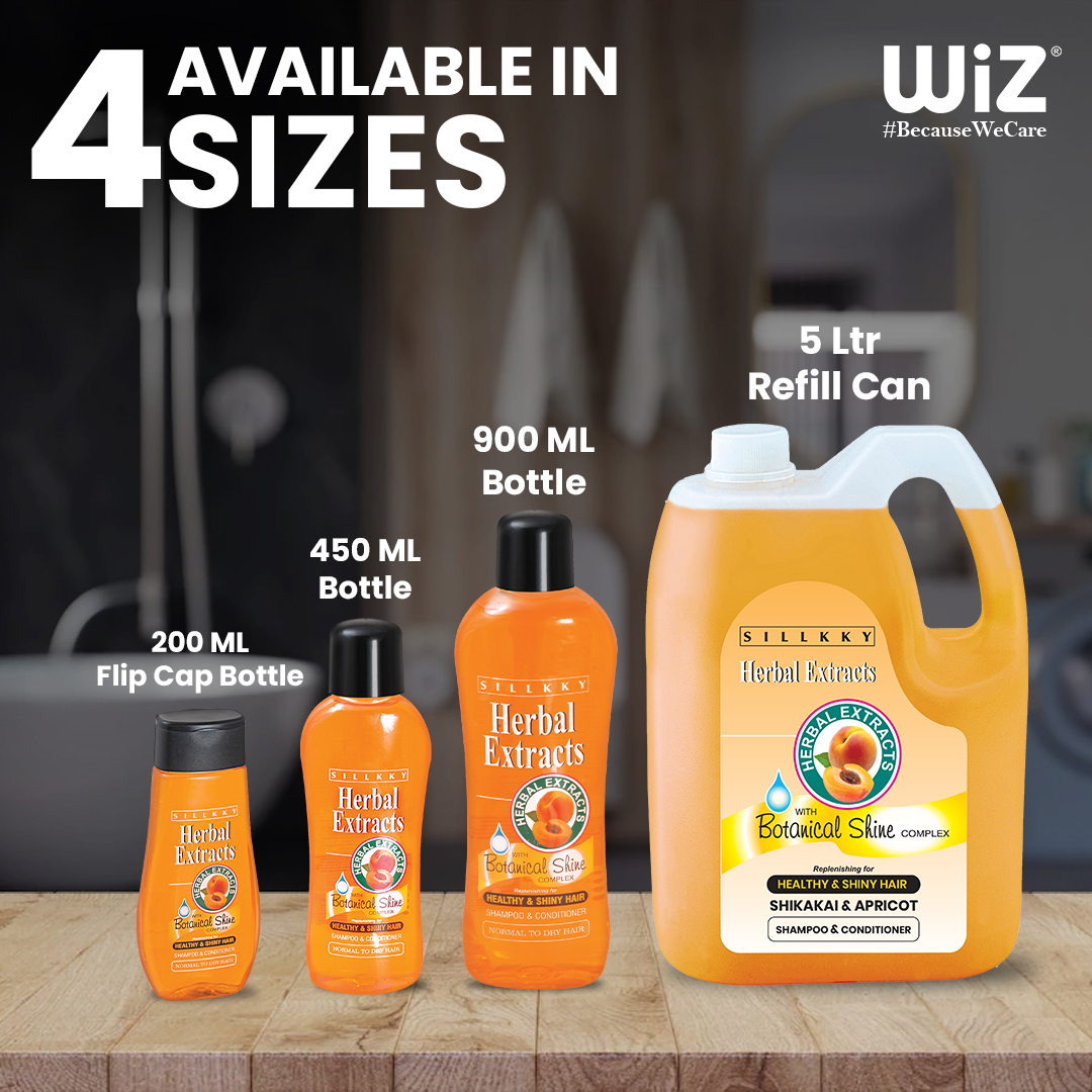Orange Sillkky Herbal Extracts Shikakai And Apricot With Shampoo And Conditioner 900ml