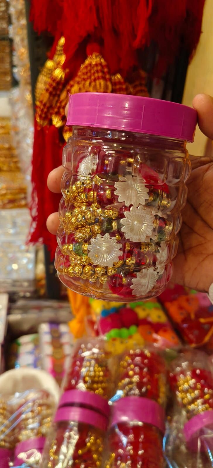 Choori Rakhi - Beads & Thread Material, Gold Color | Auspicious, Elegant, Traditional Rakhi Set For Sibling Bonding Celebrations