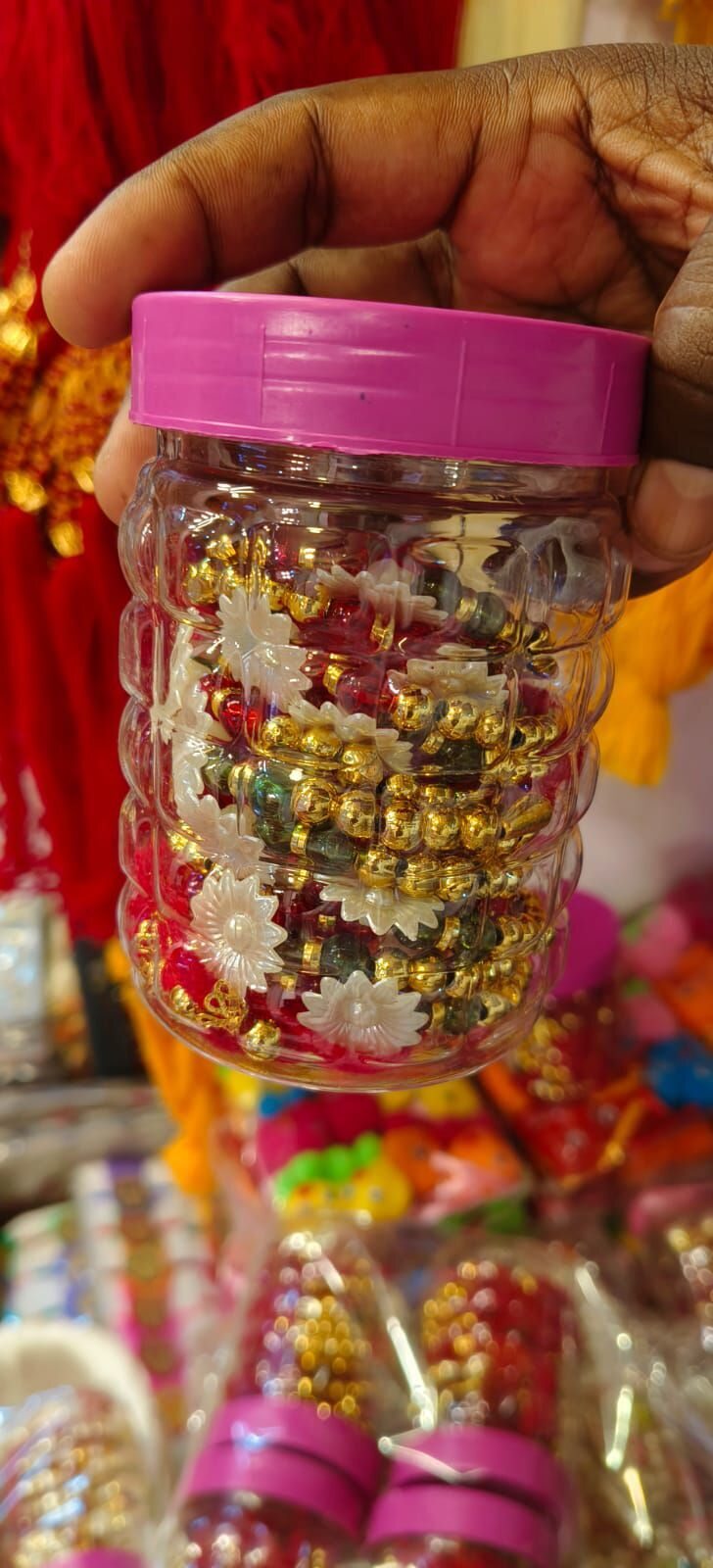 Choori Rakhi - Beads & Thread Material, Gold Color | Auspicious, Elegant, Traditional Rakhi Set For Sibling Bonding Celebrations