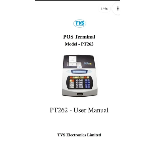 Tvs Pt 262 Pos Counter Bill Thermal Printer Size: 355 X 231 X 120 Mm