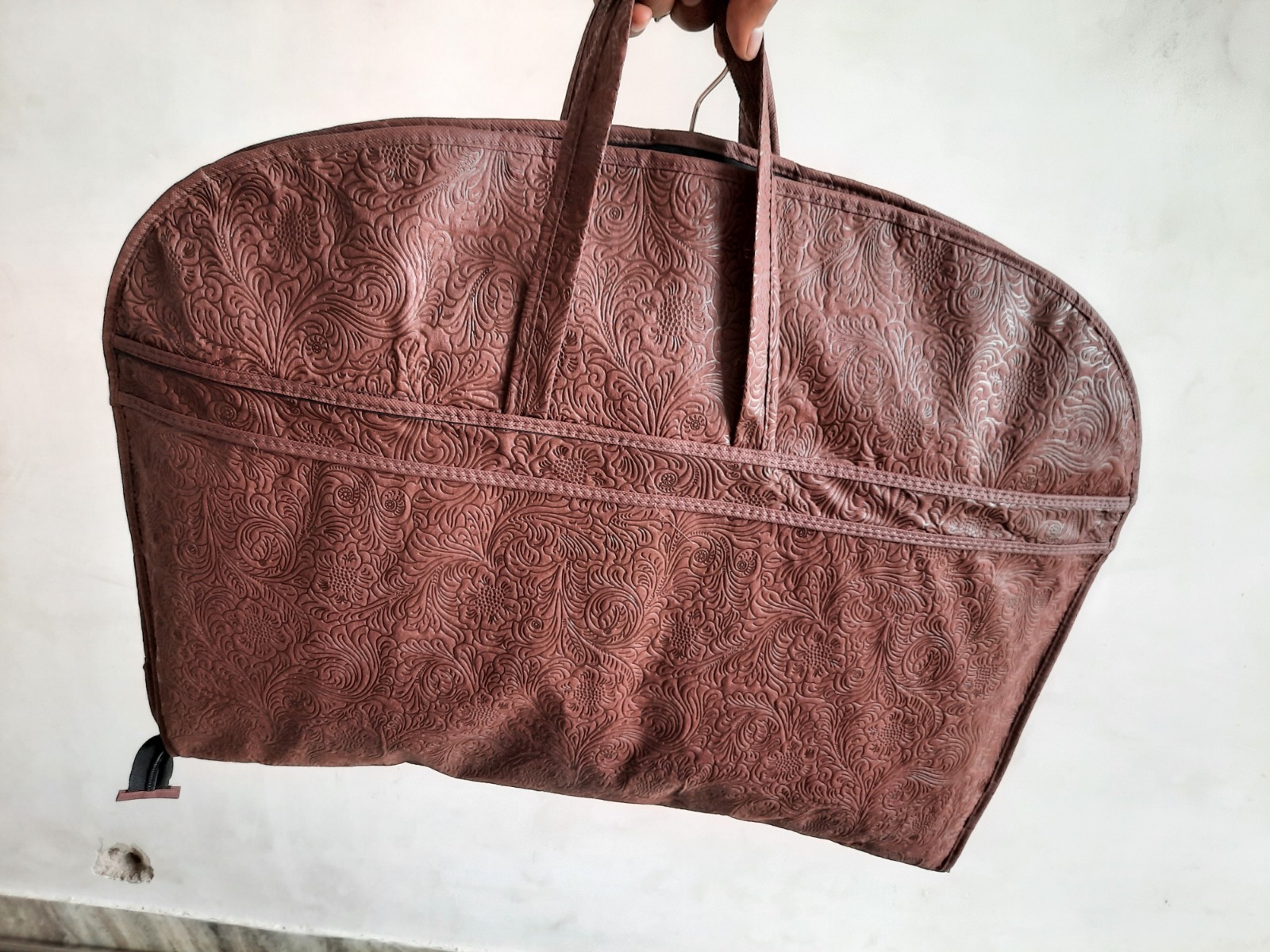 Emboss Coat Cover Brown - Capacity: Single Full-length Coat/garment