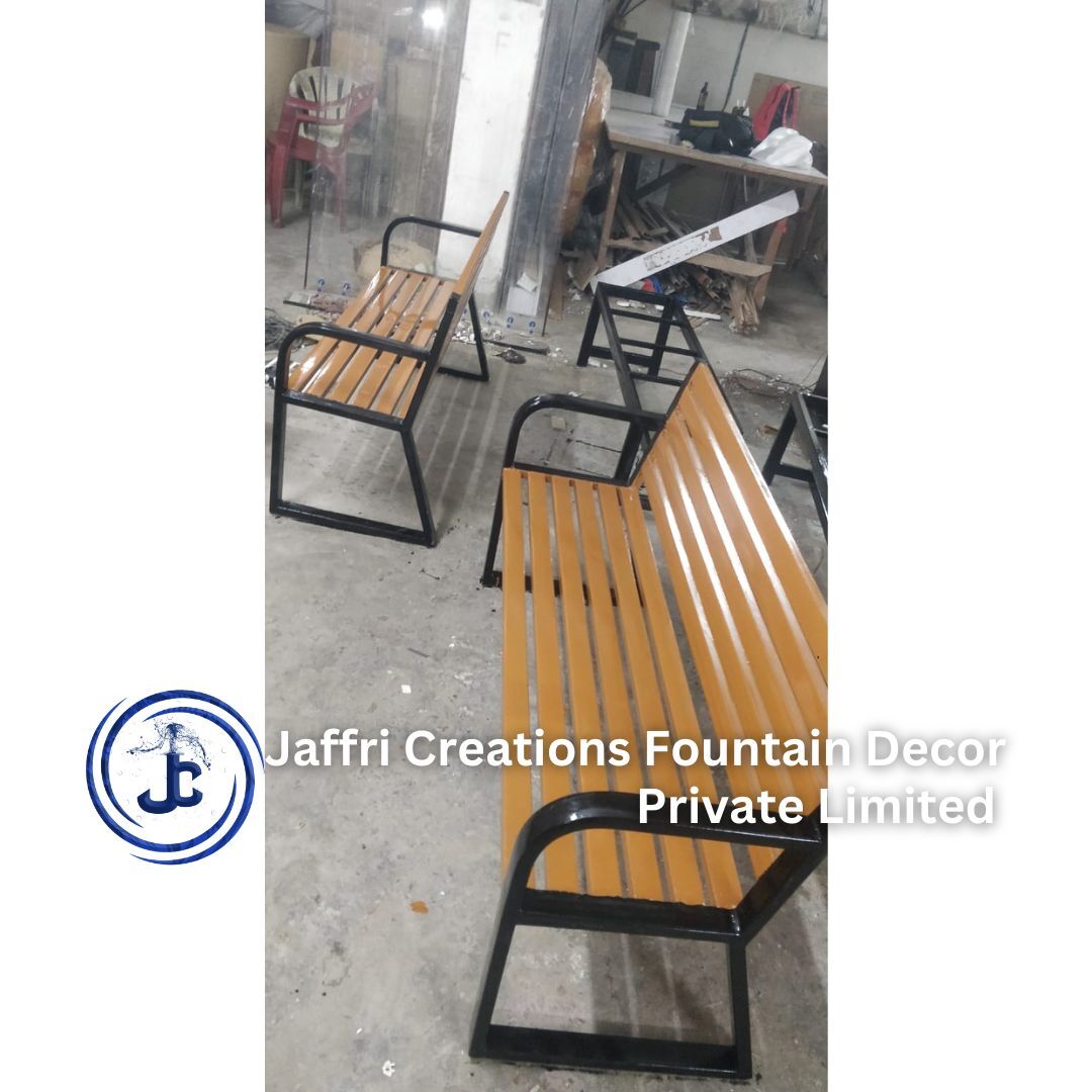 Garden Bench - Wooden And Metal, Traditional Style In Brown Color | Ideal For Outdoor Gardens, Parks, And Public Spaces, 1-year Warranty