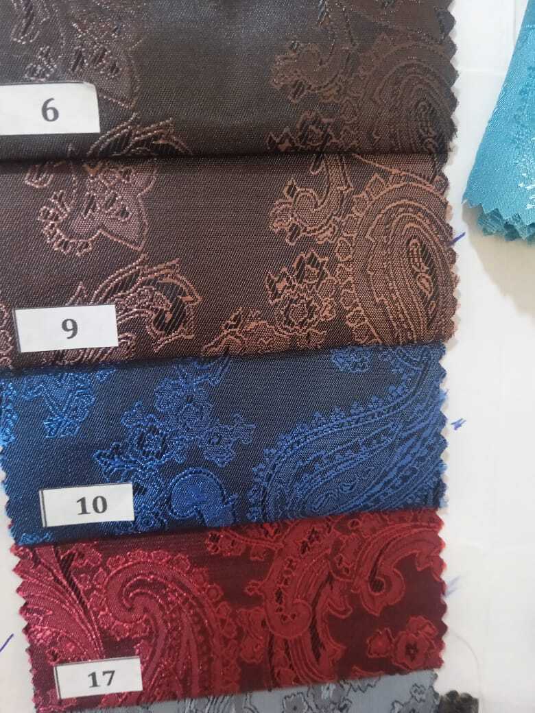 Jacquard Fabric - Polyester Blend, 54 Inches Wide, Dark Gray | Weave Type: Jacquard, Patterns: Paisley, Floral, Geometric, Usage: Apparel, Upholstery, Home Decor