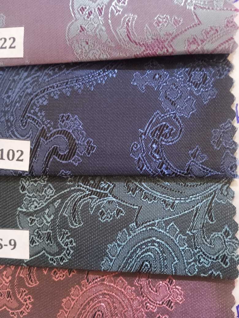 Jacquard Fabric - Polyester Blend, 54 Inches Wide, Dark Gray | Weave Type: Jacquard, Patterns: Paisley, Floral, Geometric, Usage: Apparel, Upholstery, Home Decor