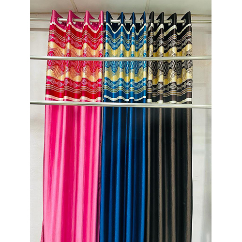 Long Crush Punch Patch Lehari Curtain - Cotton Fabric, Various Sizes, Eco-Friendly Finish, Vibrant Printed Pattern in Multiple Colors