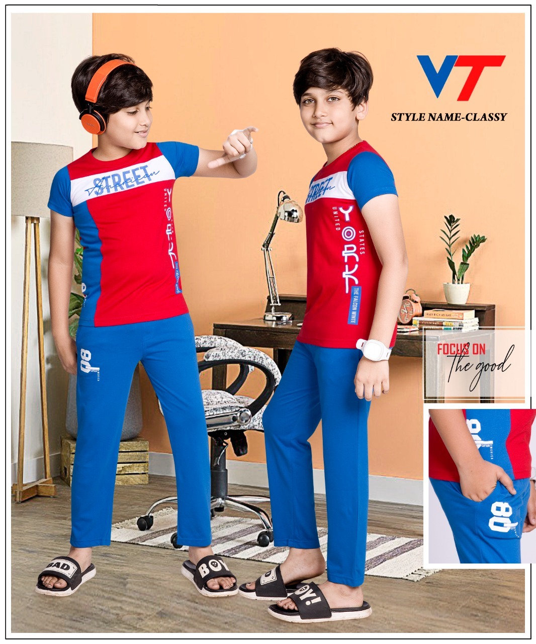 Multicolor Kids Printed T Shirt And Paint