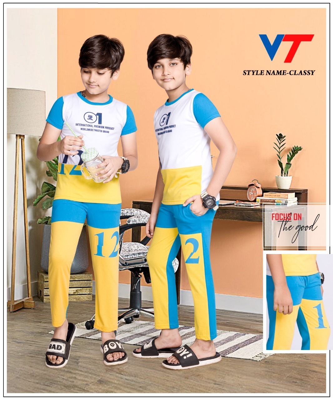 Multicolor Kids Printed T Shirt And Paint