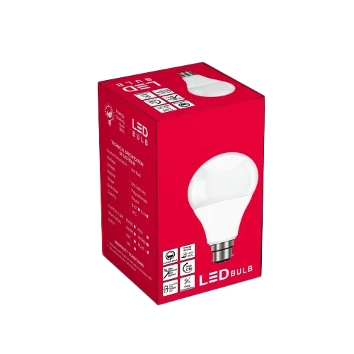 LED Bulb Packaging Box - Paper Material, Square Shape, Custom Size | Designed for Industrial Use, Includes Warranty