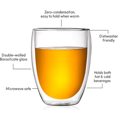 Double Wall Glass - Transparent, High-quality Glass | Durable, Elegant Design For Optimal Insulation And Heat Retention