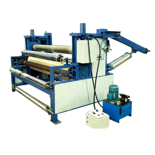 Paper Emboss Machine - Mild Steel, 800x1800x2000 mm | Automatic Grade, 5 hp Electric Motor, Blue, Production Capacity 10000 to 15000 mtr per 12 hr