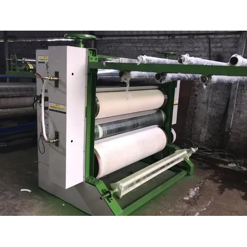 सफेद और हरा 6 इंच 4 रोल कैलेंडर मशीन