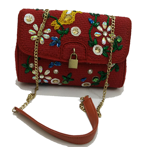 Red Embroidered Bag