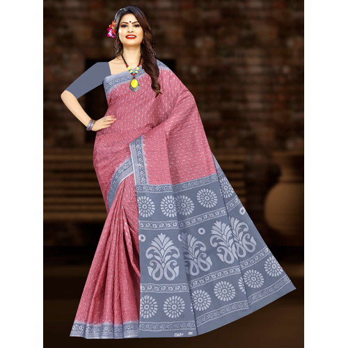 Multicolor Ladies Pink Butti Saree