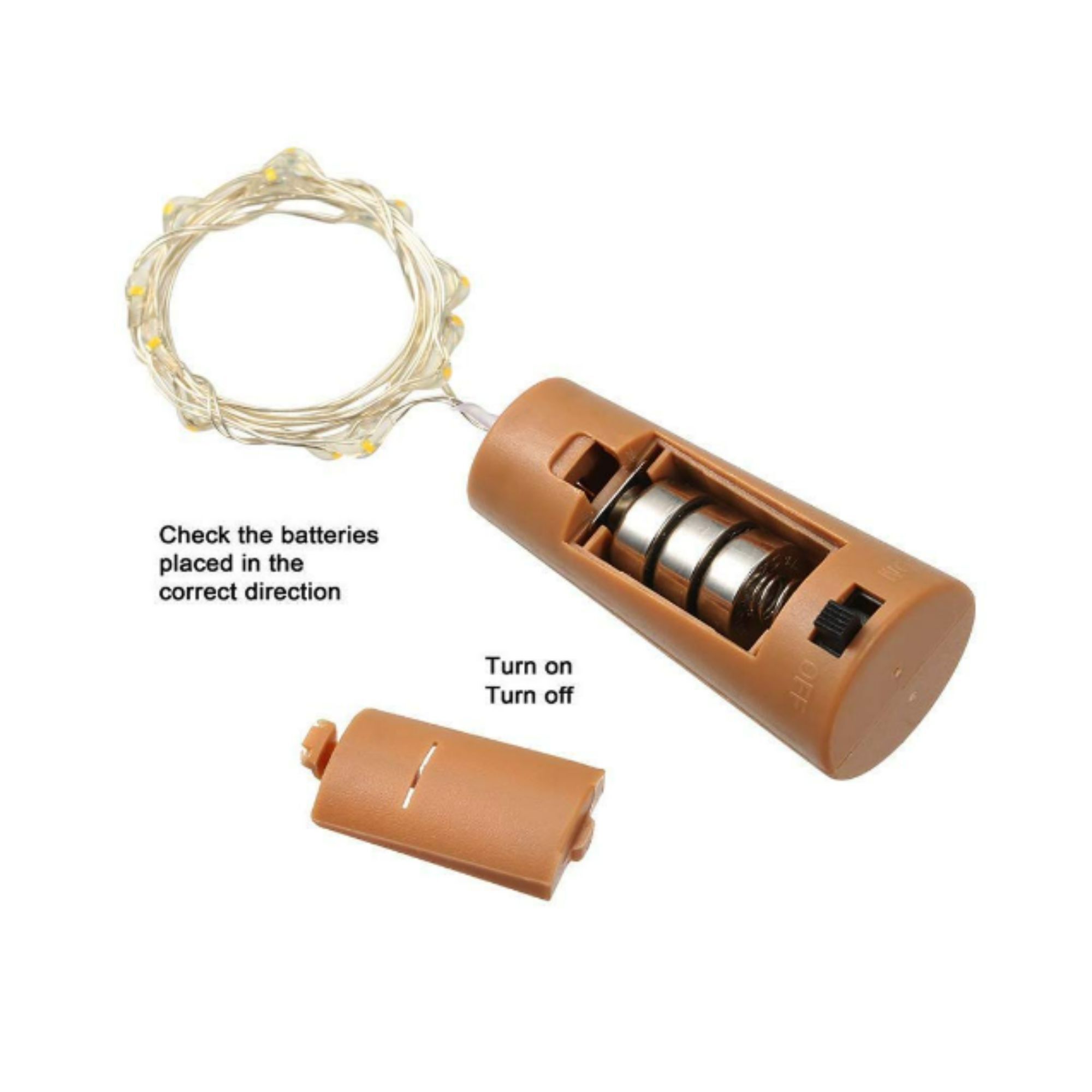 Dream Sight Wine Bottle Fairy Light - Copper Wire 20 Led, 2m Warm White Touch-activated Cork String Lights, Ideal For Celebrations And Cozy Ambiance