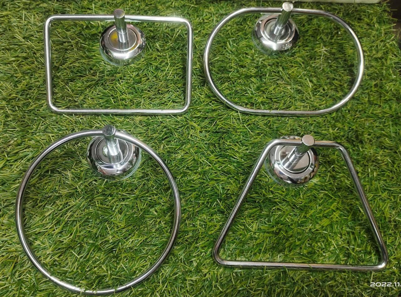 Towel Ring - Chrome Plated, 150x150 Mm , Wall Mount Design For Bathroom Towel Hanging | 0.5 Kg, 1 Year Warranty