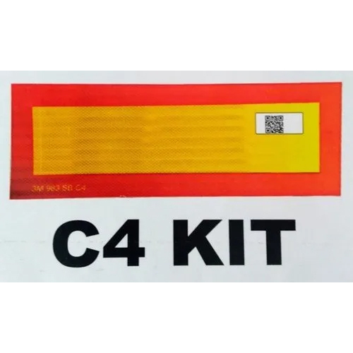 Red & Yellow C4 Retro Reflective Plate