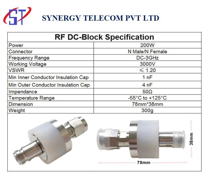 200w Dc-block N Male To Female Dc-3.0ghz 50ohm Rf Coaxial Block Swr 1.2 Dc Blocker Connector High-voltage Dc Isolator 3000v - Material: Ss