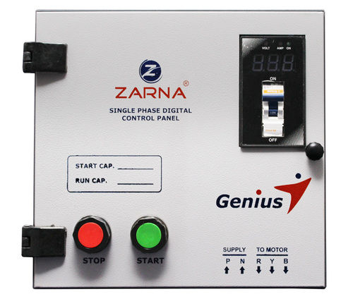 वाटर सबमर्सिबल पंप के लिए सिंगल फेज डिजिटल मोटर पैनल (मॉडल: Genius 2.0 Hp) बेस मटेरियल: मेटल बेस