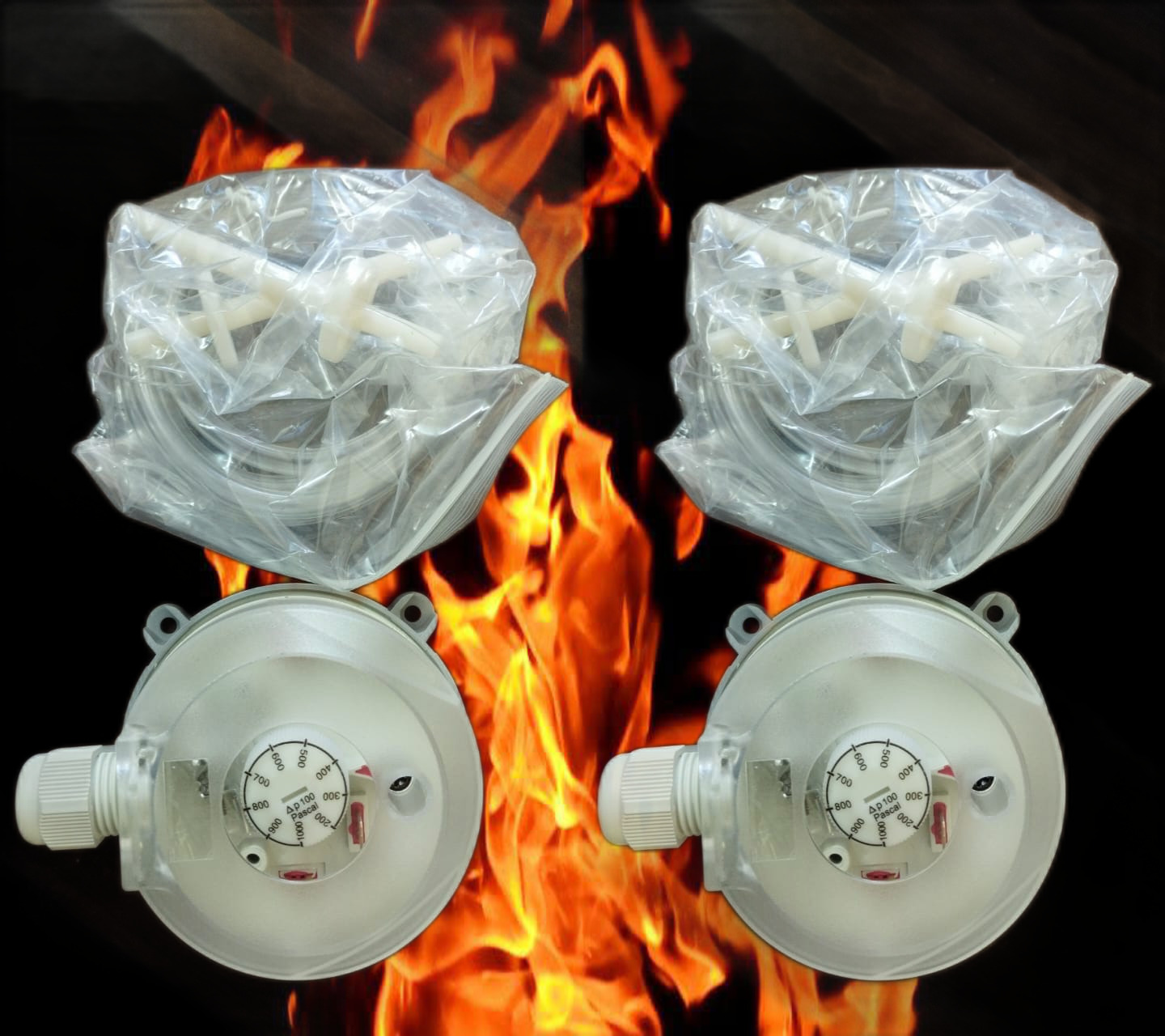 Gemtech Differential Pressure Switch 930 Adjustable From 20 To 5000 Pascal - Color: Gray