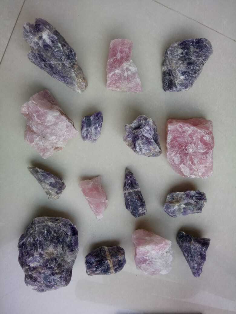 Lapis Lazuli And Amethyst Raw Gemstones - Jumbo Bag, 5-8 Feet Size, Solid Surface, Mushroom Surface Treatment