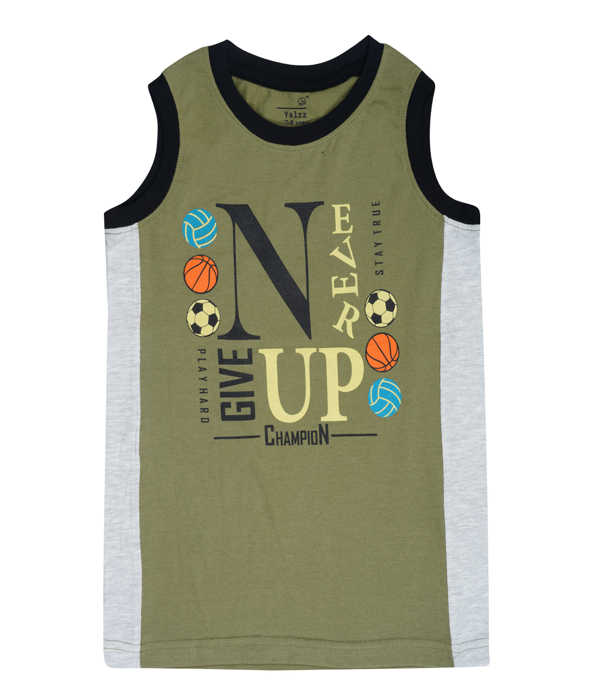 Kids Sleeveless T-shirt - Cotton Blend, Small Size, Blue Color - Warranty Included For Boys