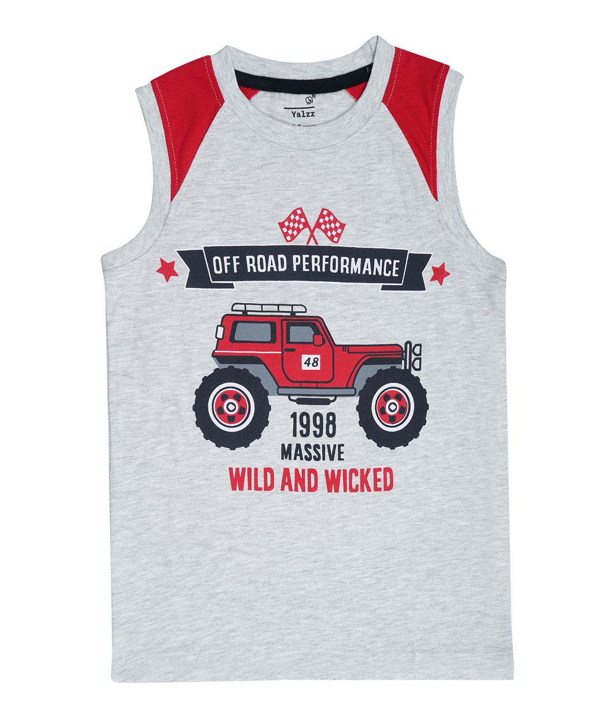 Kids Sleeveless T-shirt - Cotton Blend, Small Size, Blue Color - Warranty Included For Boys