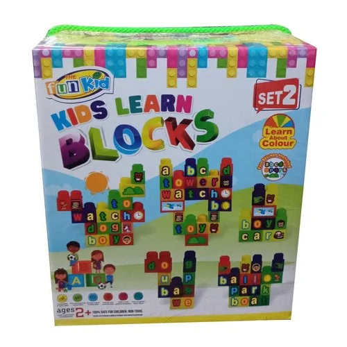 Kids Learning Block - High-quality Plastic, Various Sizes , Multicolor Educational Blocks For Learning Shapes, Colors, Numbers, And Letters