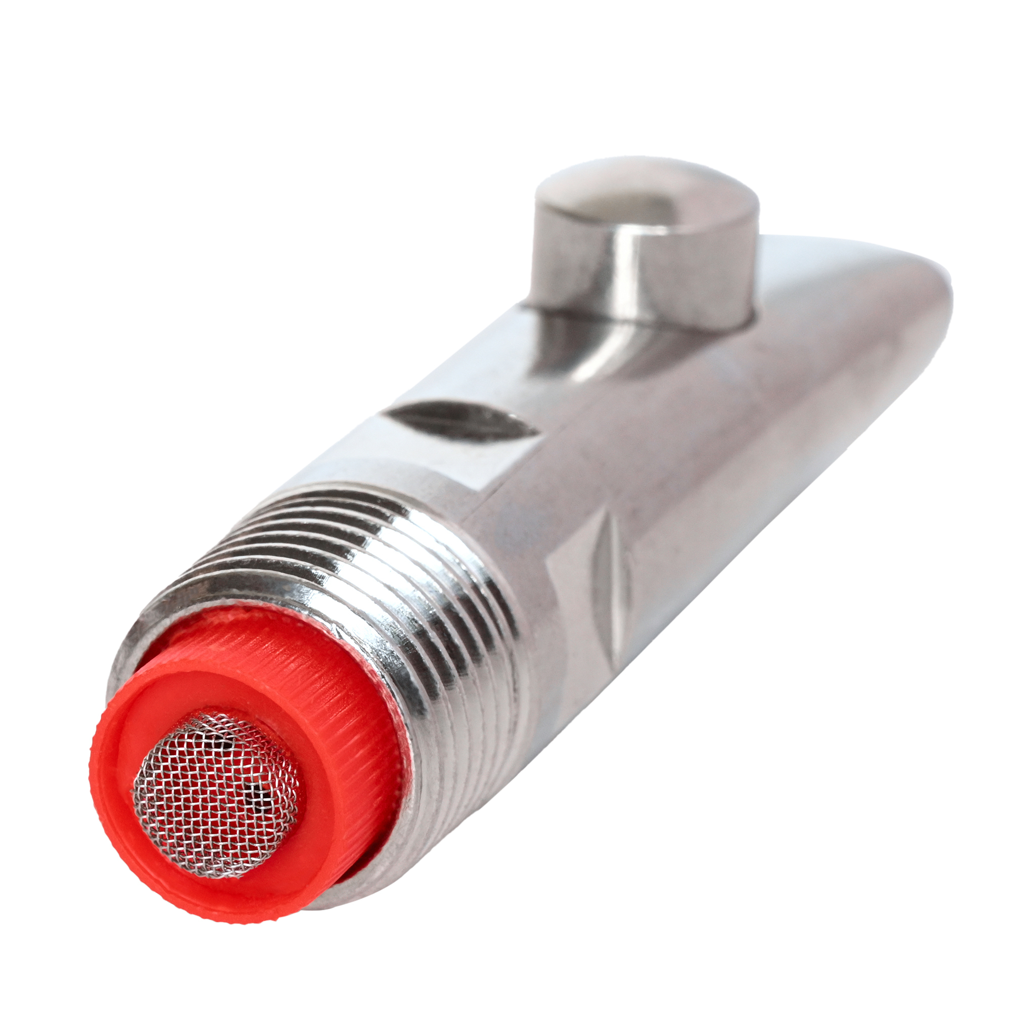 Pig Water Nipple With Button (Filter Red Cap) - Steel, Standard Size, Gray | Automatic Drinker For Optimal Water Flow & Reduced Contamination