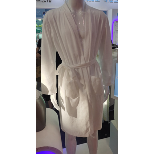 White Disposable Bathrobe - 100% Cotton Terry Fabric, Quick-Drying & Wrinkle-Resistant, Unisex Sizes Available