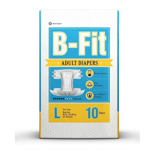 White B Fit Adult Diapers Large