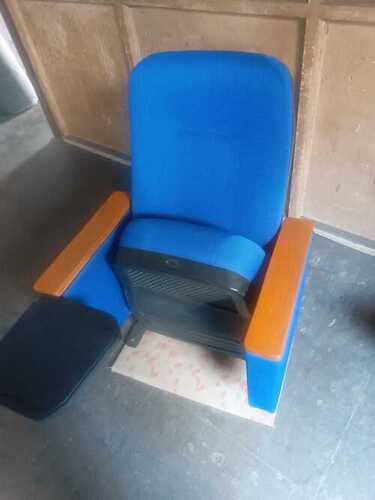 Tip Up Chair - Iron Build, Blue Color | Indian Style, Non-Foldable Design