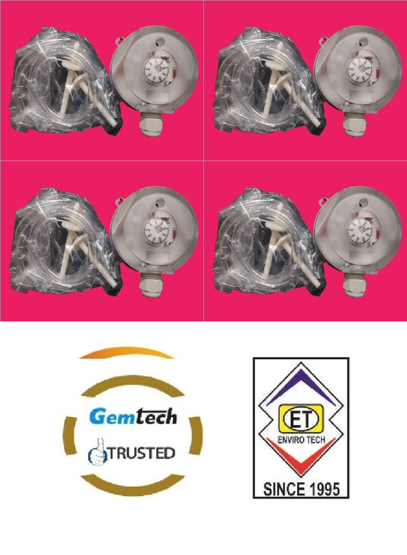 Gemtech Model 930.83 Range 200 - 1000 Pa Differential Pressure Switch - Color: Gray