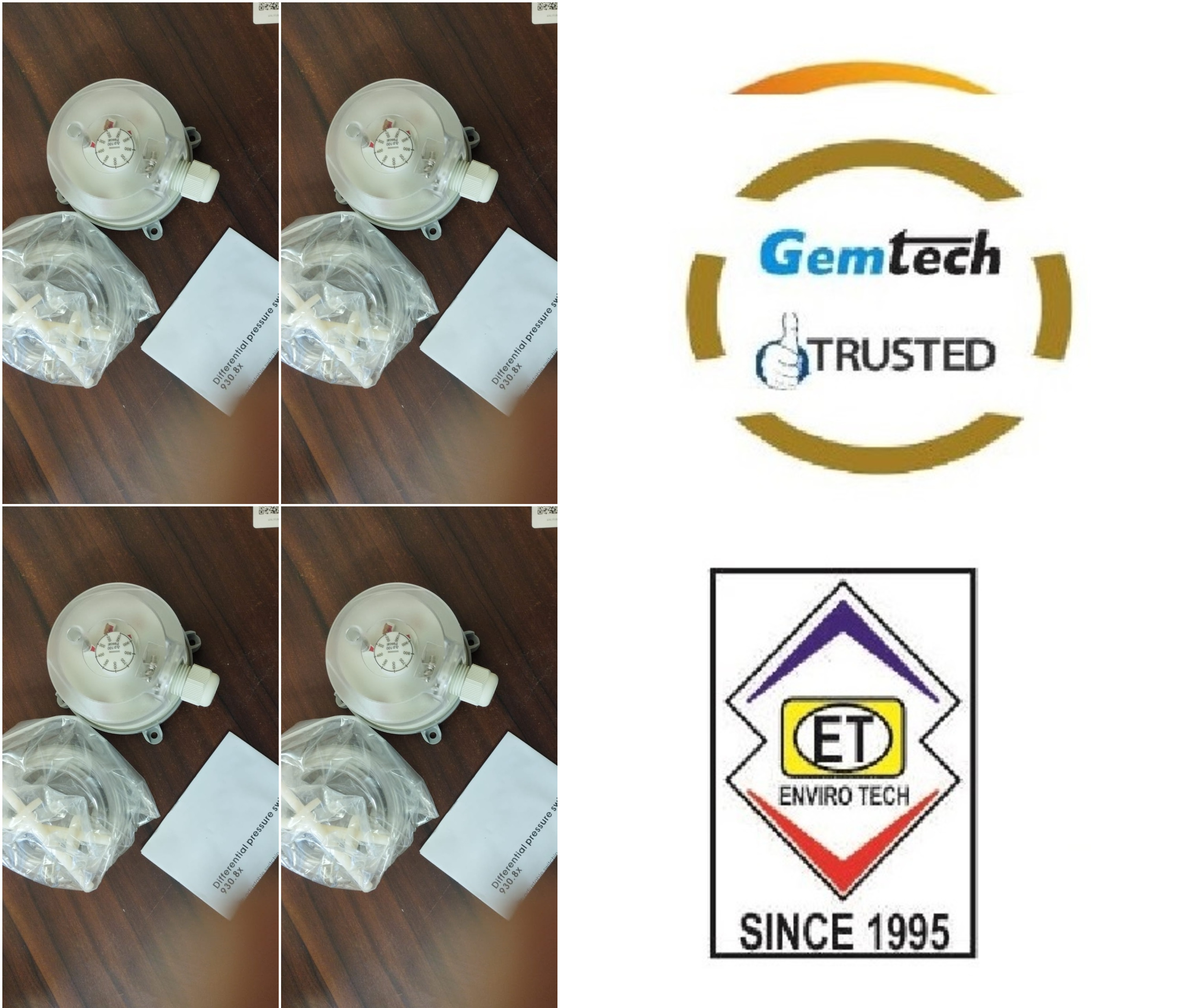 Gemtech Model 930.83 Range 200 - 1000 Pa Differential Pressure Switch - Color: Gray