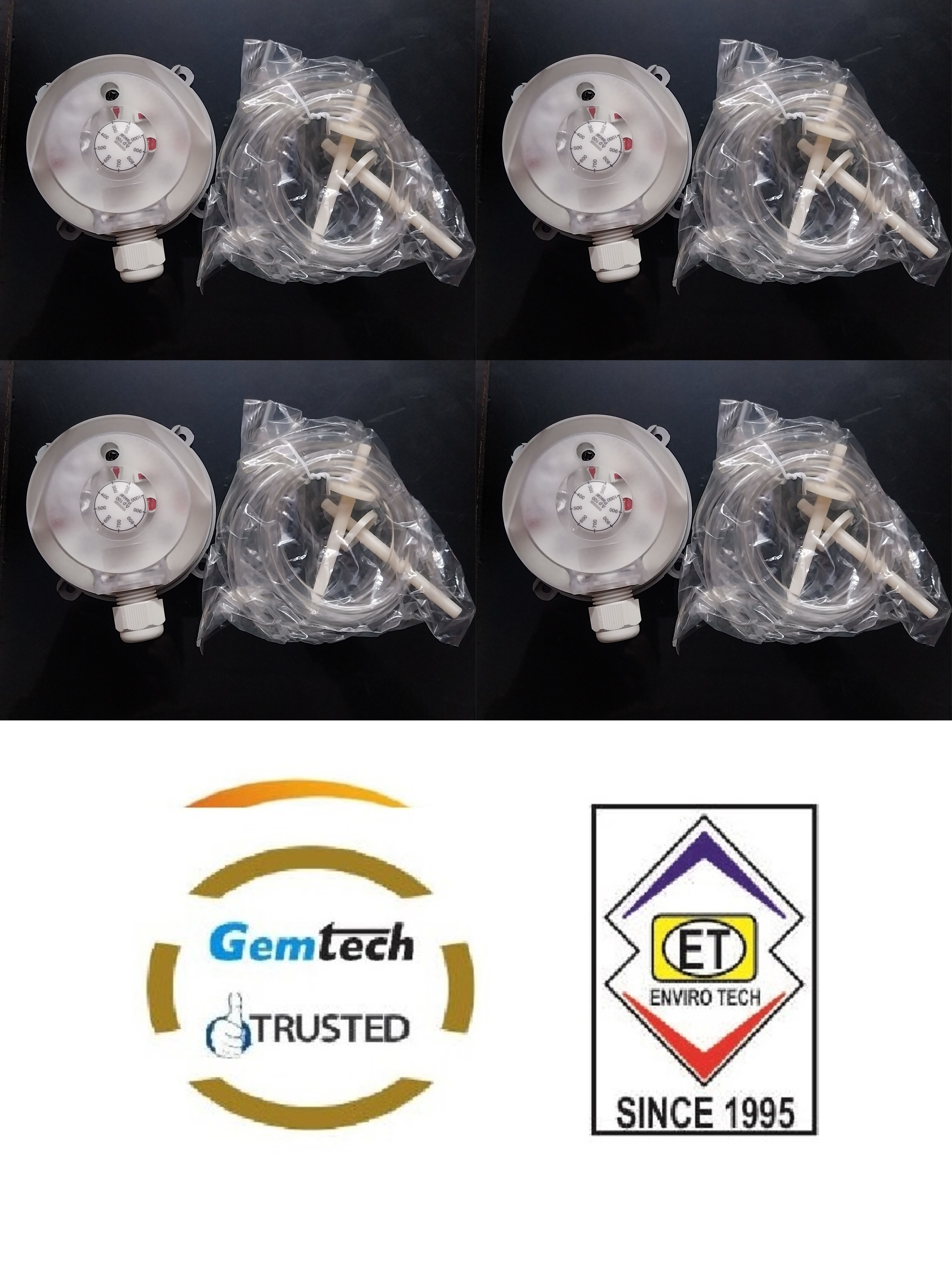 Gemtech Model 930.83 Range 200 - 1000 Pa Differential Pressure Switch - Color: Gray