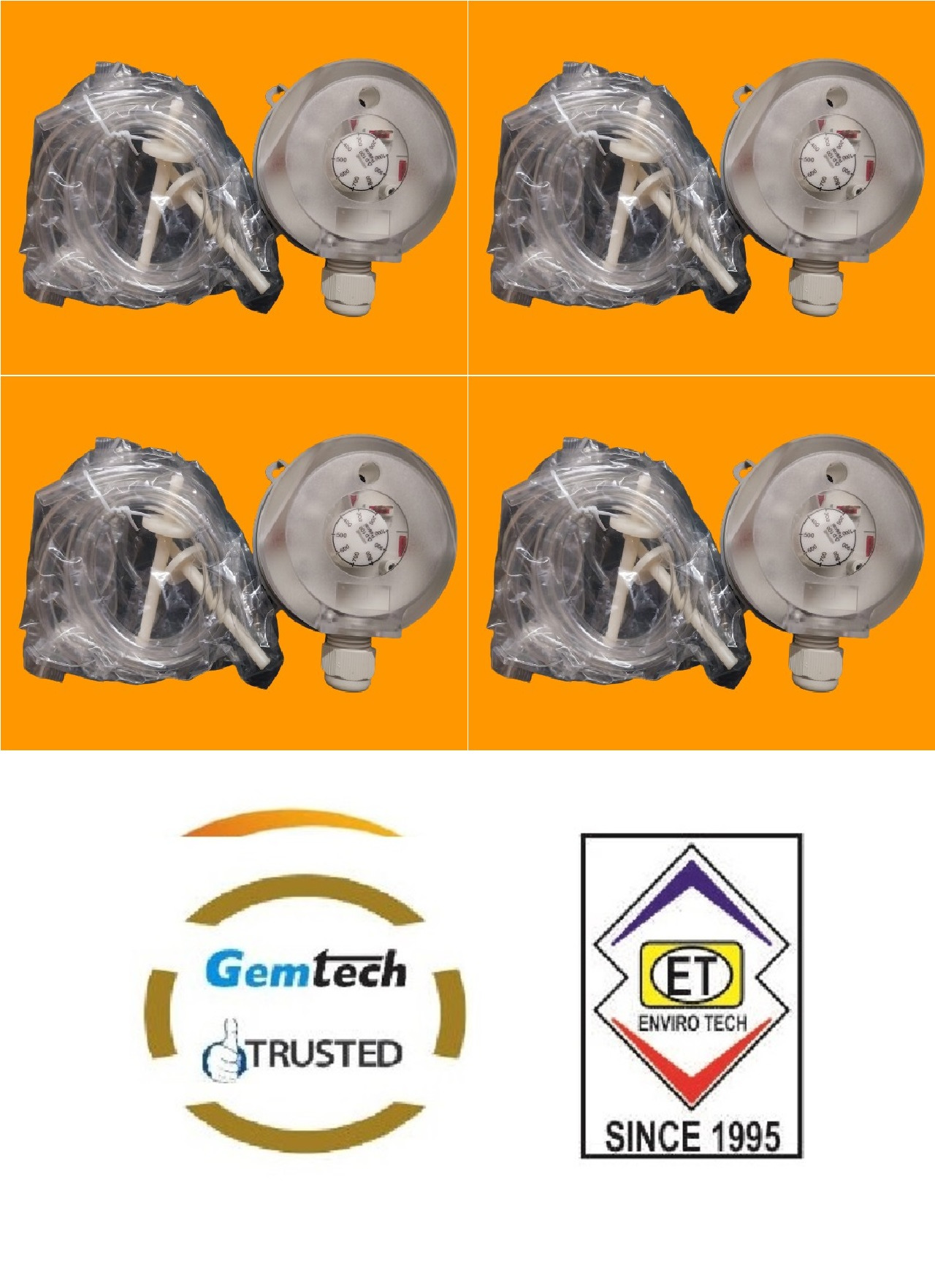 Gemtech Model 930.83 Range 200 - 1000 Pa Differential Pressure Switch - Color: Gray