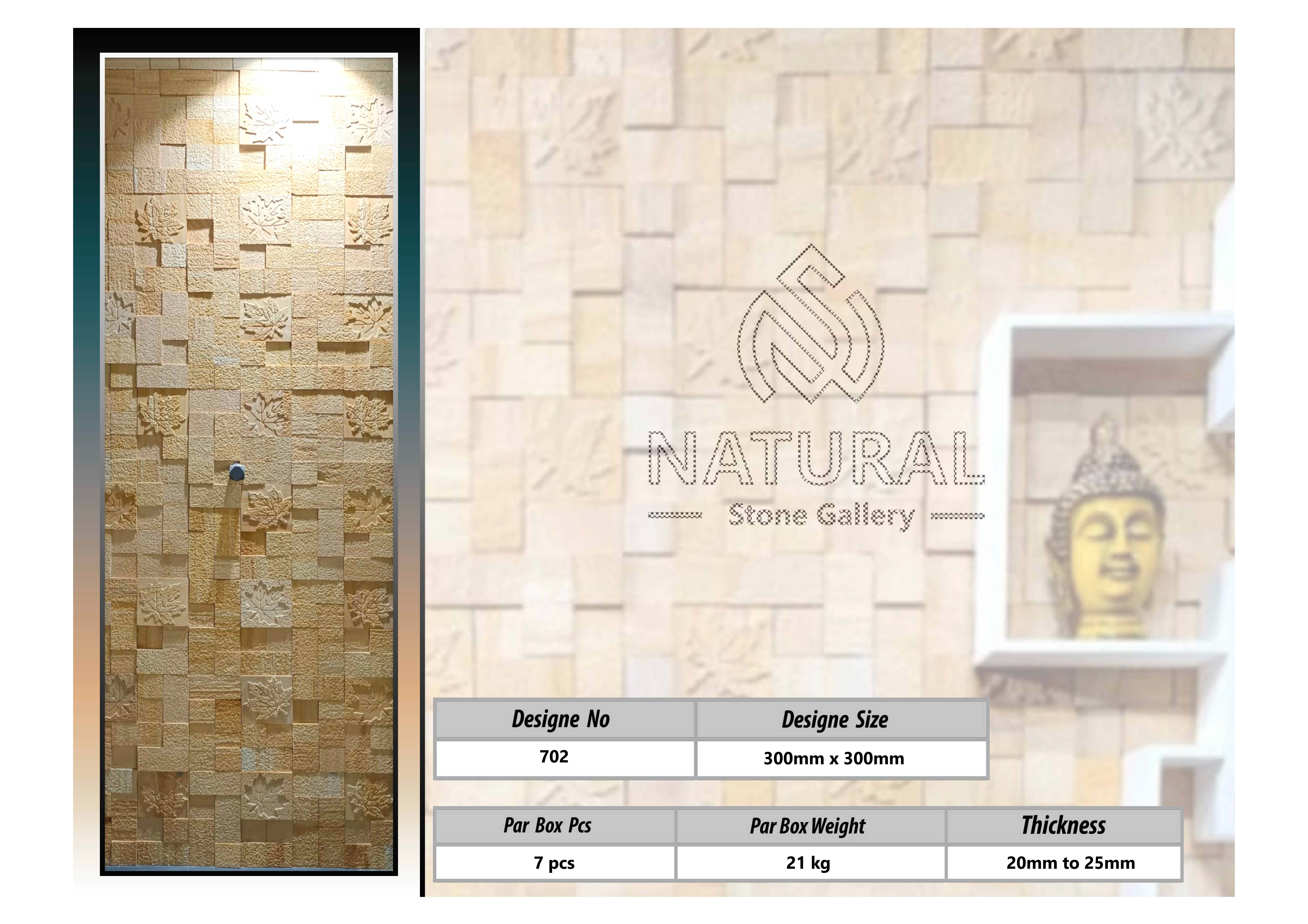 Natural Wall Stone - 300x300mm Matt Finish | Stone Cladding, Natural Marble, 7-15mm Thickness, Timber Frame