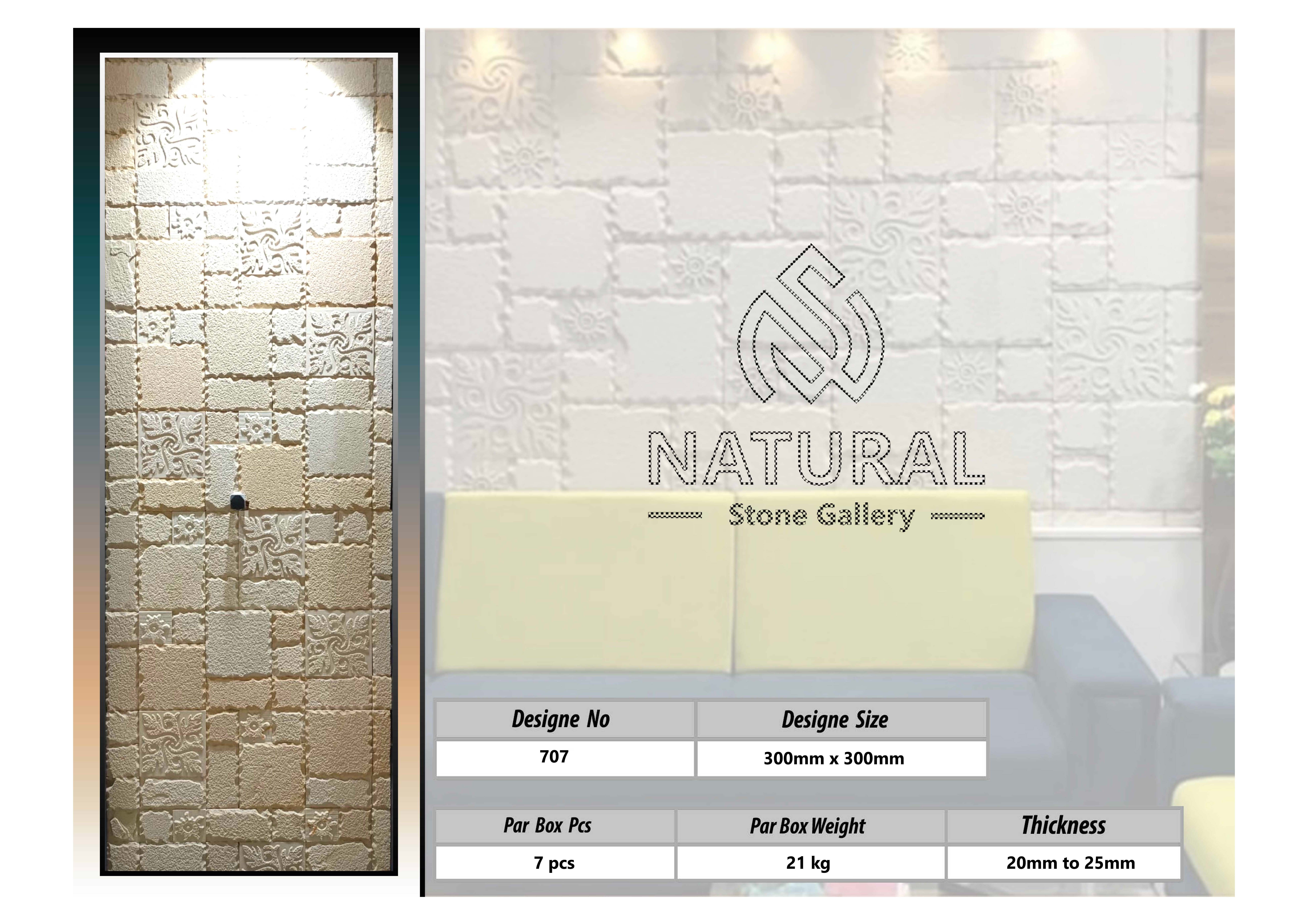 Natural Wall Stone - 300x300mm Matt Finish | Stone Cladding, Natural Marble, 7-15mm Thickness, Timber Frame