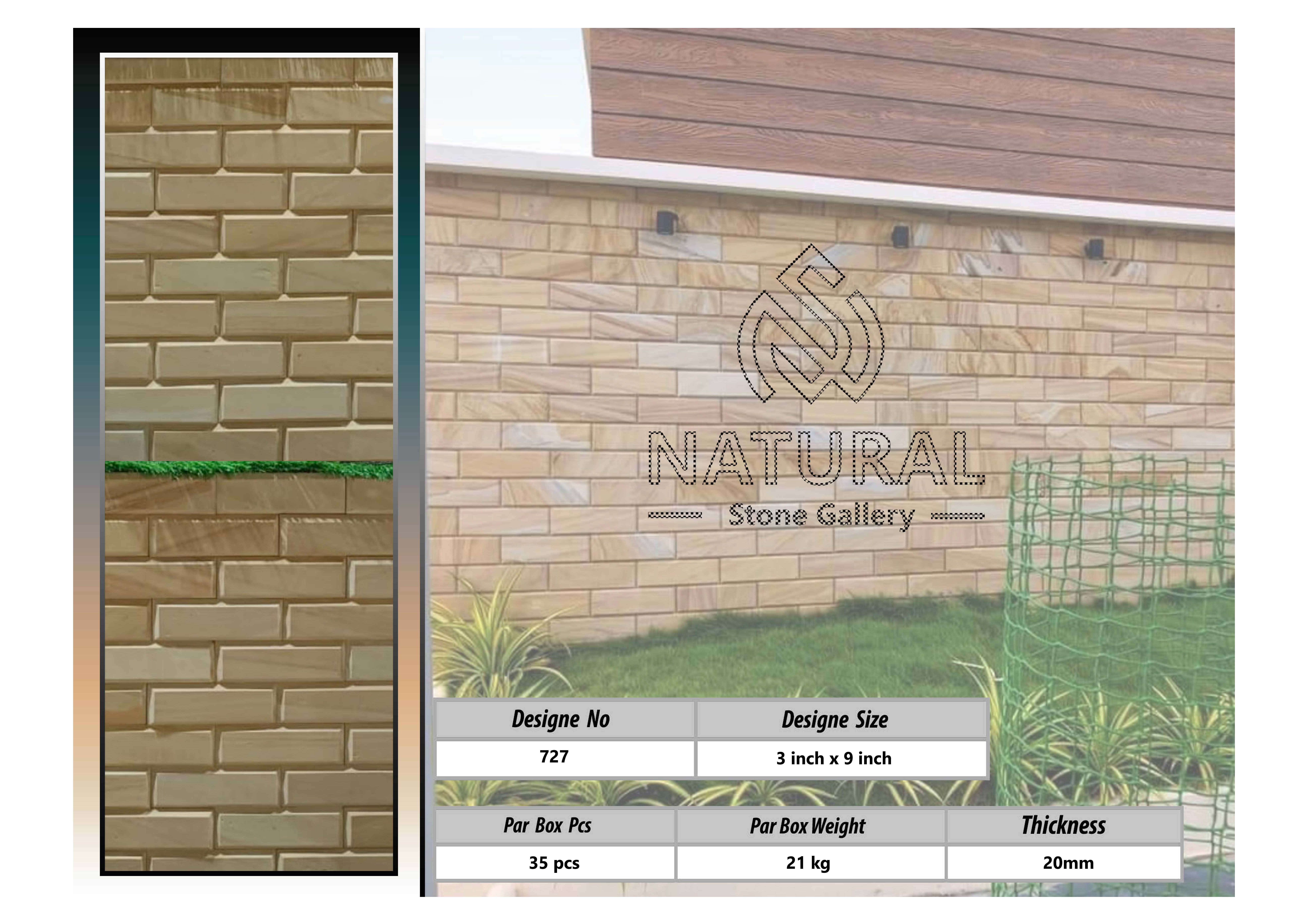 Natural Wall Cladding - Clay Brick, Variable Dimensions, Reddish Brown Color, 27 Kg Weight | Durable, Weatherproof, Easy Install, Natural Aesthetic
