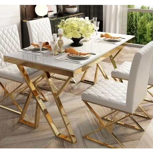 6 Feet Ss Marble Top Dining Table No Assembly Required