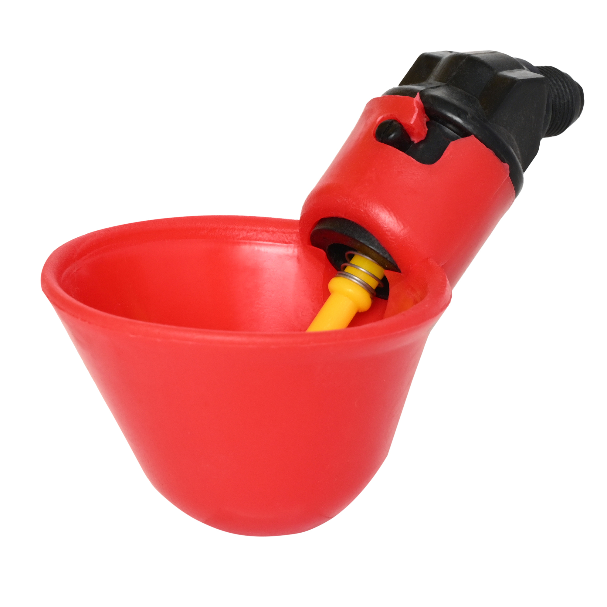 Poultry Water Drinker Nipple - Plastic Material, Red Color | Efficient Drinker Type For Poultry With Easy-to-use Nipple Design