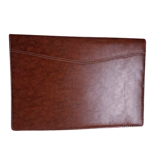 Plain Leather Document File Folder - Leather, Rectangular Design, Plain Style | High Quality For Office Use, Durable And Functional