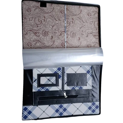 Black Leather Document File Folder - Leather Material, Various Sizes Available, Rectangular Shape, Elegant Black Color | High Quality Design For Office Use