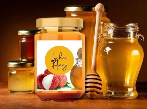 Lychee Honey - 250g & 500g Glass Jar, Amber Color | Honey Infused with Lychee for Culinary Applications, Desserts, and Breakfast Spreads