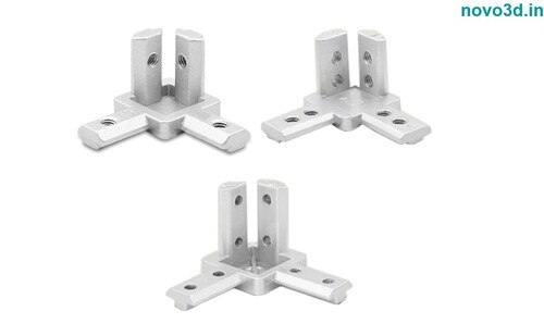 End Corner Bracket 3 Way Connector - Aluminum Alloy, Designed for 2020/3030/4040 Series Profiles , Ideal for 3D Printers, CNC Routers, Robotics Projects
