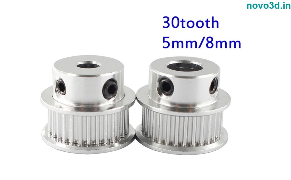 Gt2 30 Teeth Pulley 5mm/8mm Bore - 21.4mm Outer Diameter | High Quality Aluminium, Excellently Machined, Durable Design, Minimizes Belt Slipping