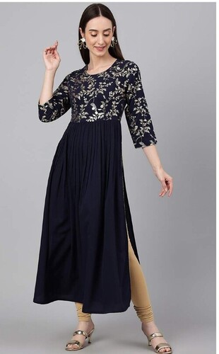 Crepe Kurta - Crepe Fabric, Sizes: XL, XXL, XXXL | Effortlessly Elegant Drapes for Modern Women, Ideal for Formal and Semi-Formal Occasions