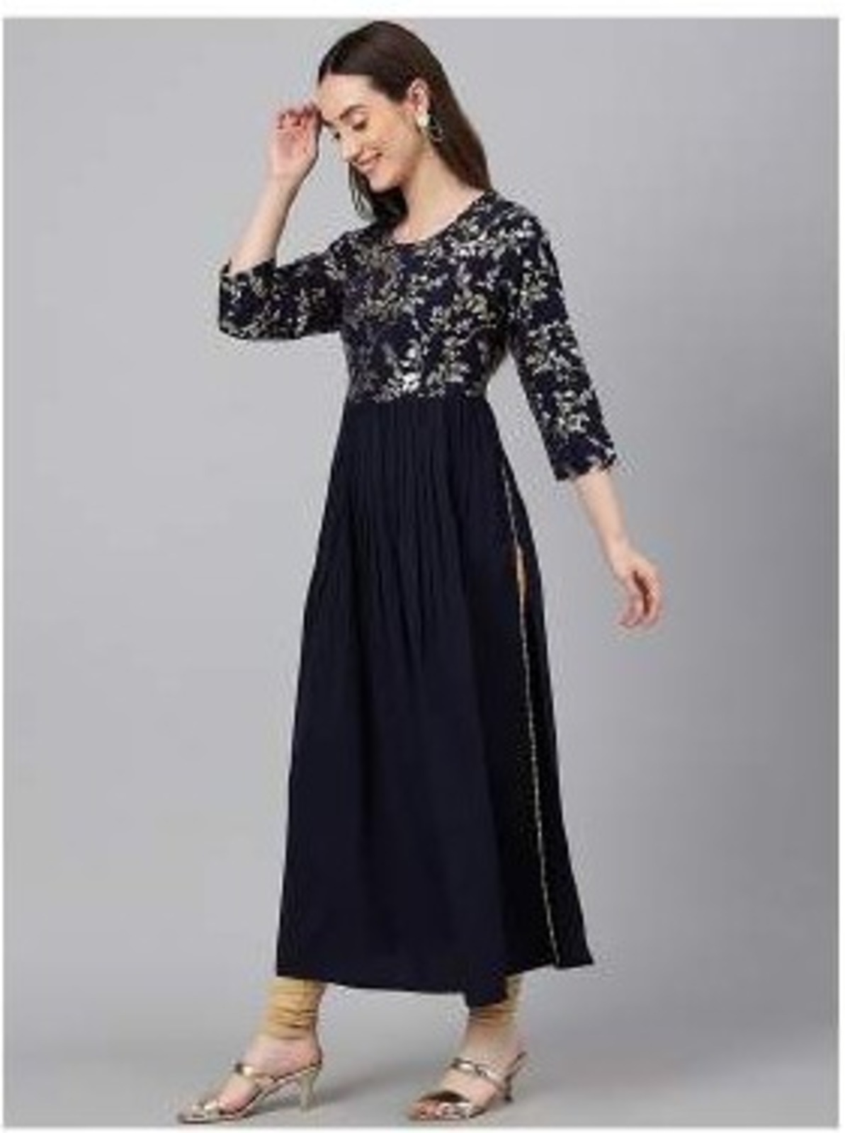Crepe Kurta - Crepe Fabric, Sizes: Xl, Xxl, Xxxl | Effortlessly Elegant Drapes For Modern Women, Ideal For Formal And Semi-formal Occasions