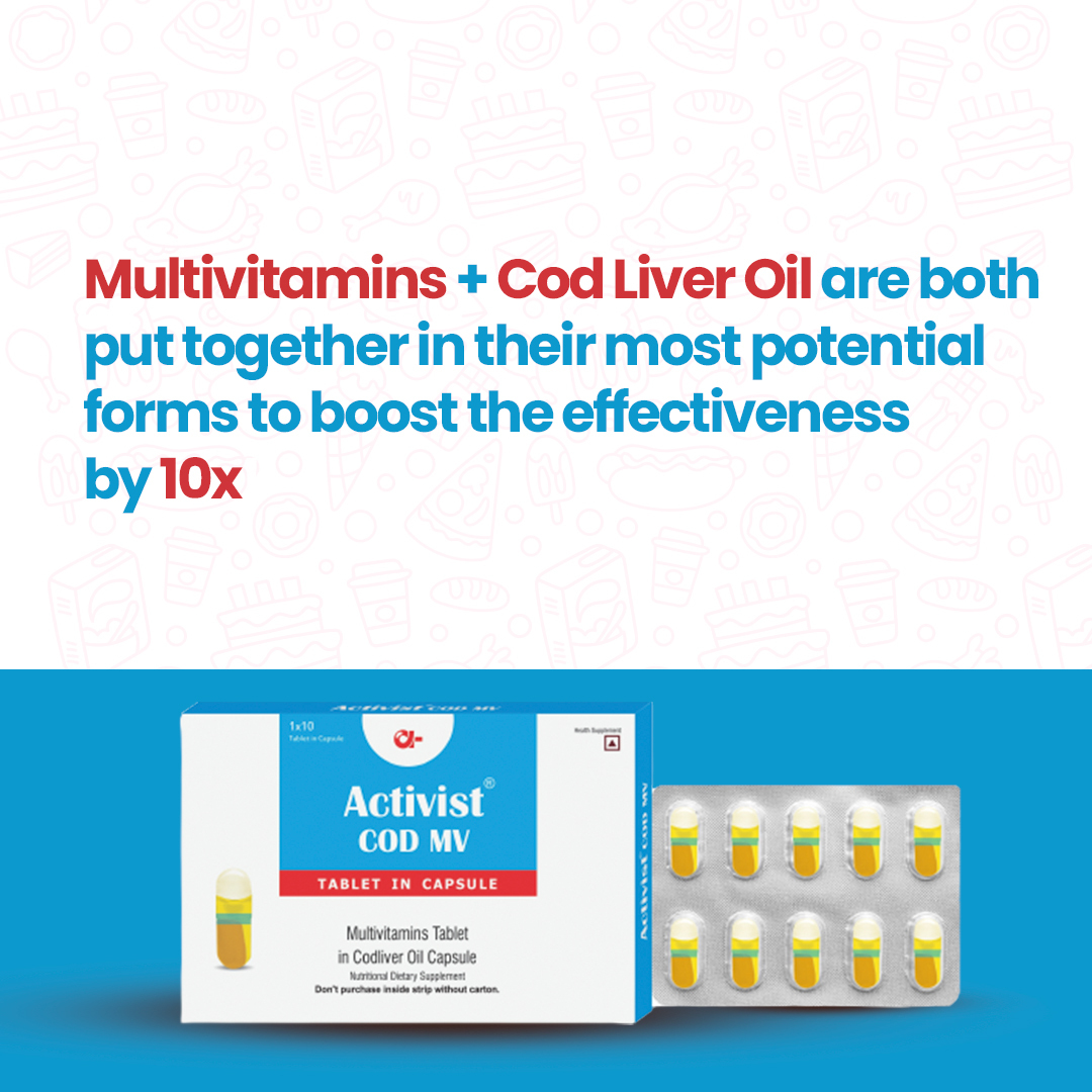 Activist Cod Multi-vitamin Capsules - 30 Count Pack | Omega-3 Fatty Acids, Ginseng, Energy Boost, Joint & Muscle Pain Relief, Skin & Hair Health